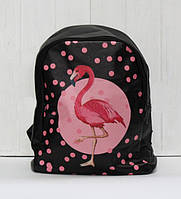 Красивый модный и практичный рюкзак с животными черный/розовый