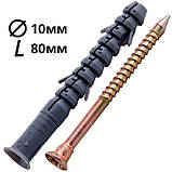 Дюбель "Швидкий монтаж", дюбель-цвях, дюбель з ударним шурупом 10х80 потай "Обрій" (50шт.), фото 2