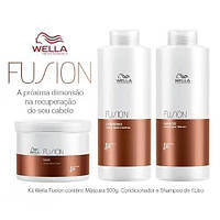 Набор Wella FUSION №4 для восстановления волос Шампунь 1000 мл+Кондиционер 1000 мл+Маска 500 мл