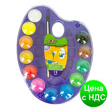 Акварельные краски на палитре, 12 цветов, натуральная кисть, фиолетовая ZB.6558-07