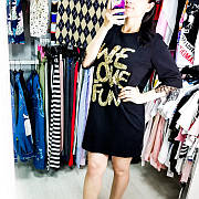 Футболка oversize "We love fun" рукав гипюр -513-6622