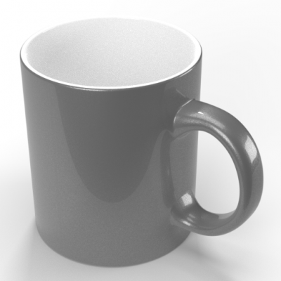 Чашка для сублімаційного друку, сріблястий металік 330 мл (серія PREMIUM)