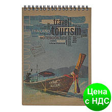Блокнот на пруж. зверху KRAFT, А5, 80 аркушів, клітинка, перфоров. BM.2471