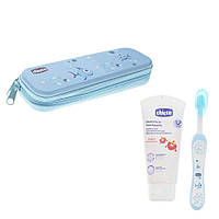 Дорожній набір зубна щітка + зубна паста Chicco Блакитний (06959.20)