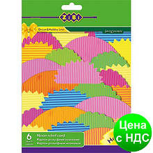 Гофрокартон неоновий А4, 6 кольорів, 6 листів ZB.1970