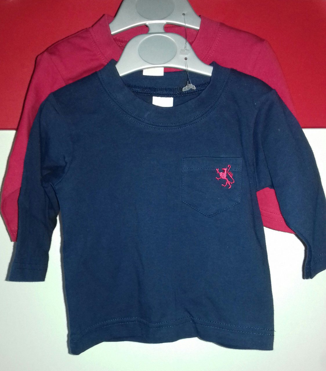 Реглан синій і червоний з кишенькою р.68 см (3-6 міс.), фото 1