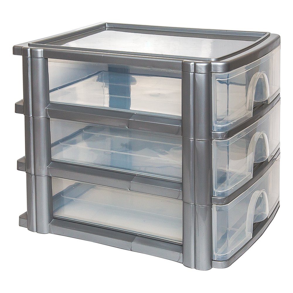 Комод-міні три секції А4 прозоро-сірий, фото 1