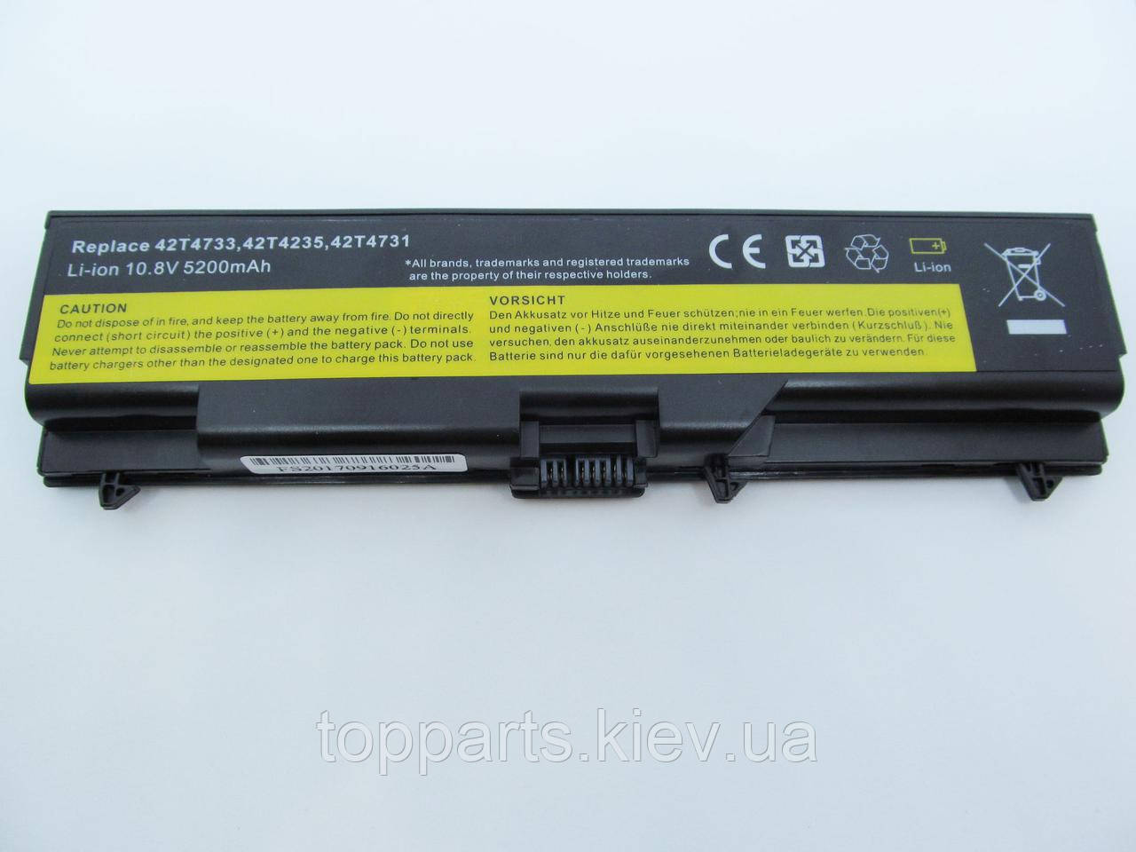 Батарея для ноутбука Lenovo ThinkPad T430, 5200mAh, 6cell, 10.8V, Li-ion, чорна,, фото 1