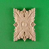 Дерев'яний різьблений декор для меблів. Прямокутна Розетка. Код Р12, фото 5