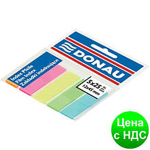Закладки пласт. з склейкою смужкою 5 кол. х25листов, 45х12мм., неон, асорті 7577001PL