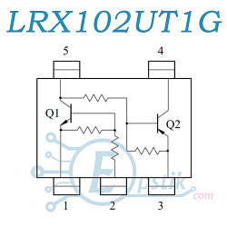 LRX102UT1G біполярна транзисторна збірка NPN/PNP 40В 6А/5А SOT353