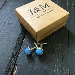 Запонки I&M Craft блакитні (500107Z), фото 2