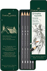 Набір акварельних чернографитных олівців Faber-Castell Graphite Aquarelle в металевій коробці , 117805