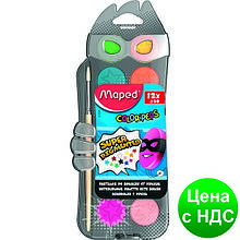 Фарби акварельні COLOR PEPS 12 кольорів + пензлик MP.811520