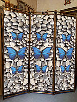 Ширма в кімнату "Метелики на камінчиках" 170х150 см.