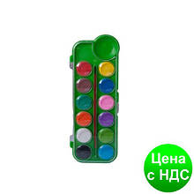 Фарби акварельні 12кол., пласт./кор., з/п., салатовий ZB.6559-15