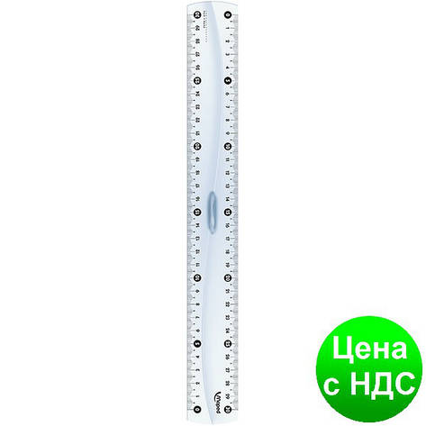 Лінійка ESSENTIALS, 30см пластикова, двостороння шкала, з тримачем, дисплей MP.146109, фото 1