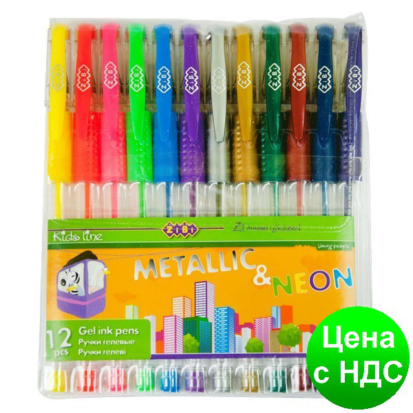 Набір з 12-ти гелевих ручок NEON+METALLIC ZB.2205-99