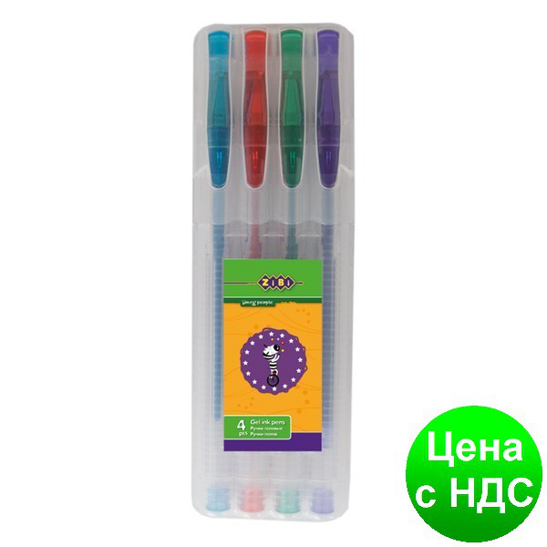 Набор из 4-х гелевих ручек GLITTER (з блестками) ZB.2200-99