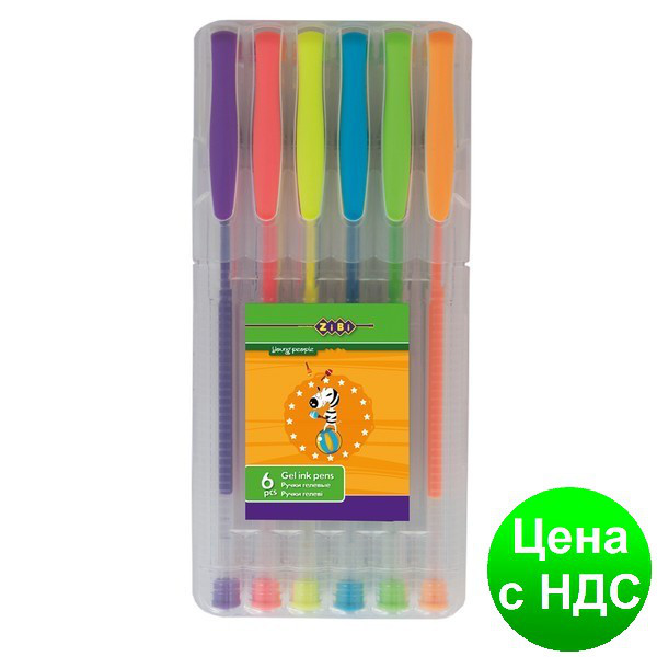 Набор из 6-ти гелевих ручек NEON ZB.2201-99