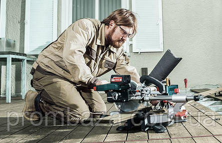 Акумуляторна торцювальна пила Metabo KGS 18 LTX 216 LiHD 2x8.0 А·год, фото 3