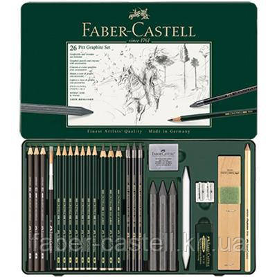 Faber-Castell Set Pitt Monochrome 112974 - Astuccio Metallo Con Matite Grafite, Carboncini E Accessori - Foto 5