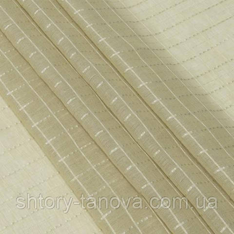 Тюль серпанок, клітина, бежево-пісочний, фото 1