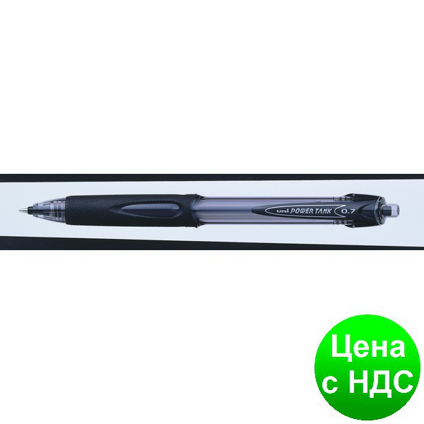 Ручка кулька. авт. uni POWER TANK 0.7 мм, чорна SN-227.Black