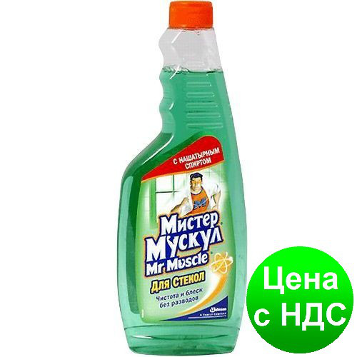 Засіб чистий. д/скла професіонал Містер Мускул змінна пляшка 500мл зелений w.00160