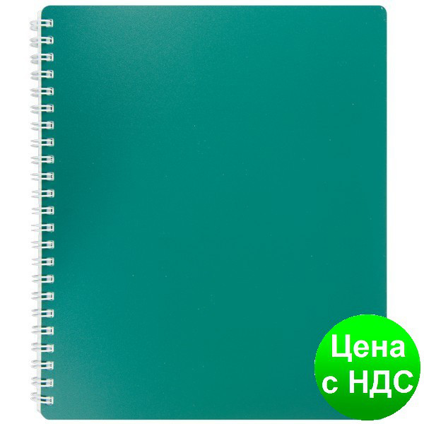 Зошит на пруж. CLASSIC B5, 80 аркушів, кл., зелений, пласт.обкладинка BM.2419-004
