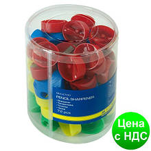 Точилка, кругла пластикова, комплект 2 шт., блістер, асорті BM.4700