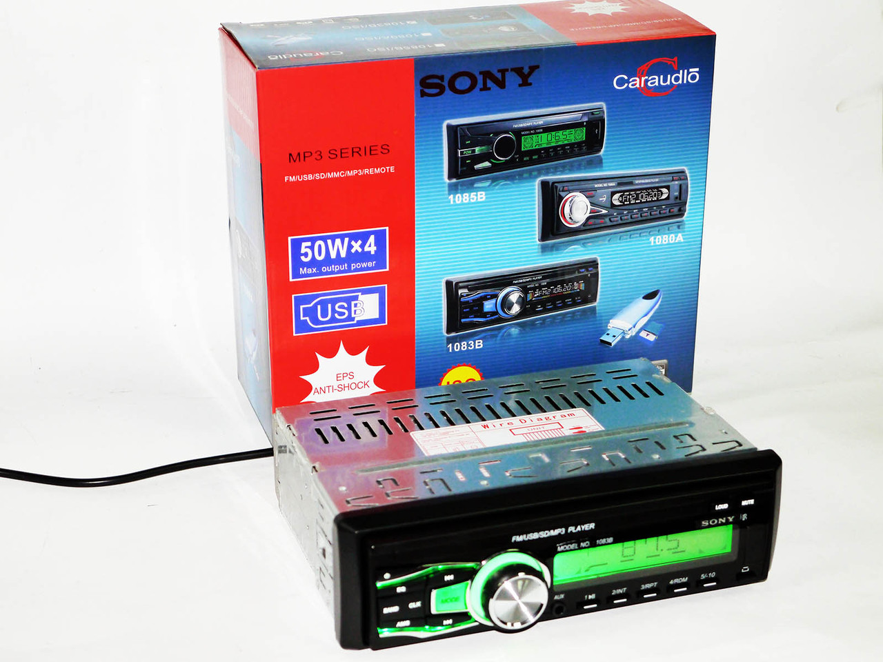 Автомагнитола 1083 Съемная панель - USB+SD+AUX+FM (4x50W) - фото 3 - id-p34406409