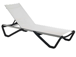 Шезлонг Papatya Wave антрацит 22, сітка біла 5001