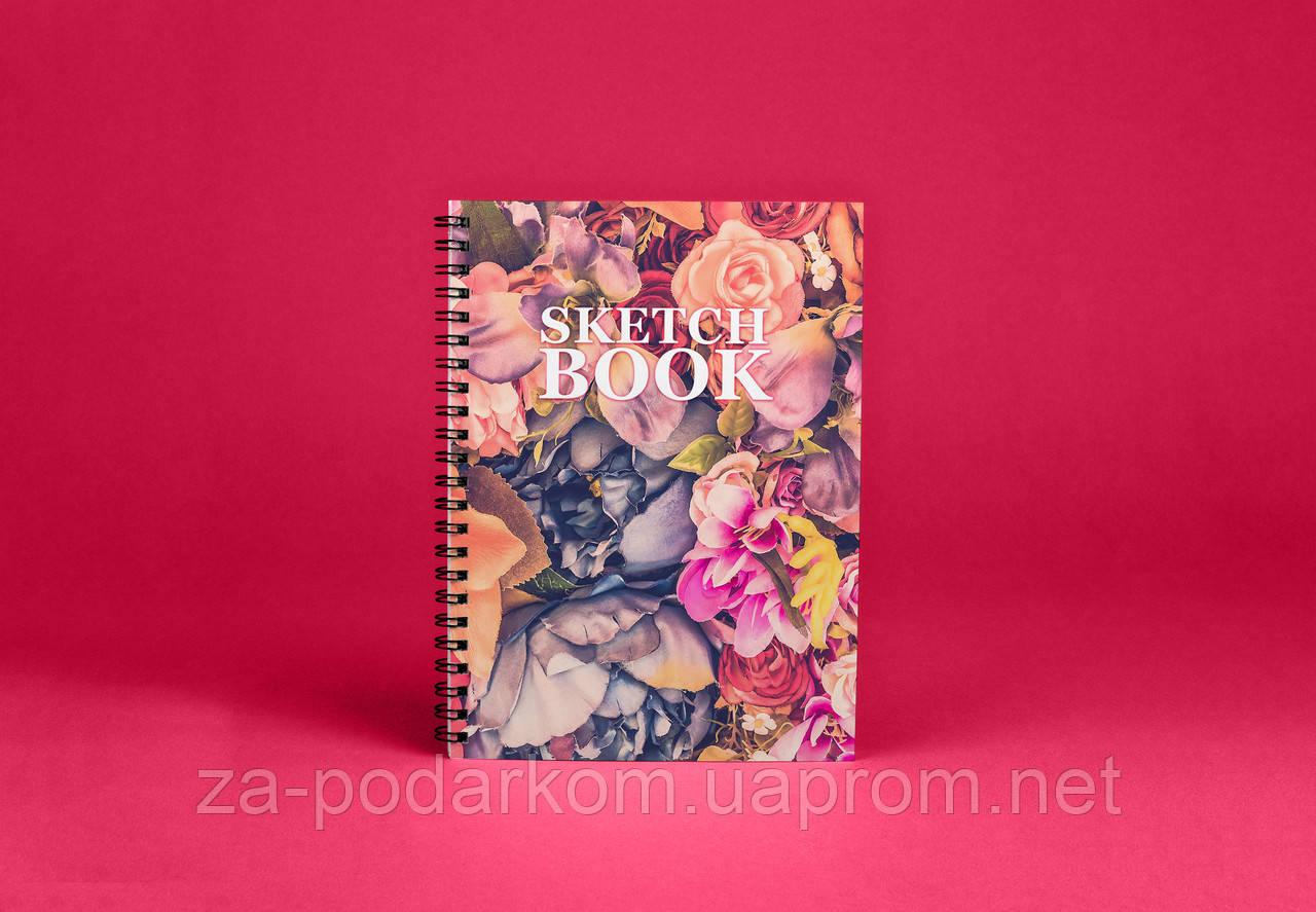 Sketchbook Flowers Скетчбук Цветочный сад белые листы на пружине 90г