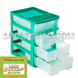 Комод пластиковий настільний канцелярська А4 на 4 секції, різні кольори, фото 2