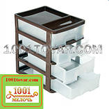 Комод пластиковий настільний канцелярська А4 на 4 секції, різні кольори, фото 3