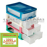 Комод пластиковий настільний канцелярська А4 на 4 секції, різні кольори, фото 4