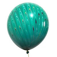 Воздушные латексные шары супер агаты павлин зеленый 45см
