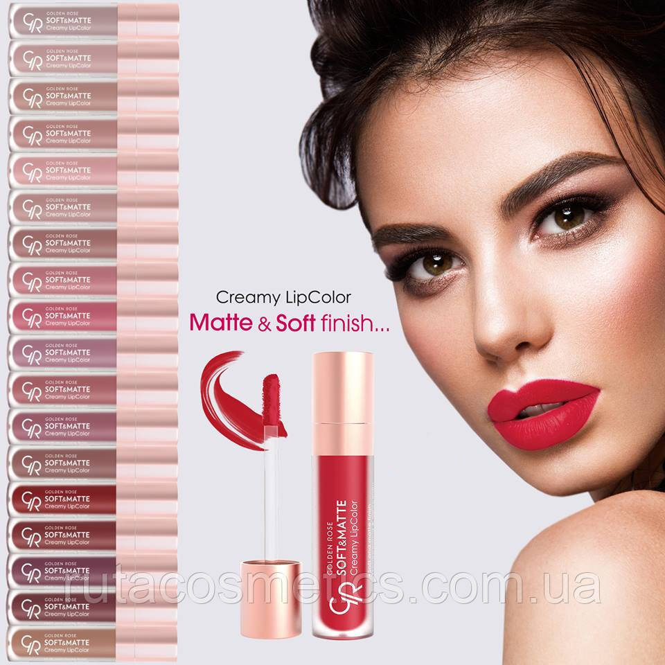 Жидкая губная помада GOLDEN ROSE SOFT & MATTE CREAMY LIPCOLOR [101-118 ...