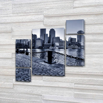 Картина модульна Міст з цегляною кладкою на Полотні сін., 85x85 см, (40x20-2/18х20-2/65x40), фото 1