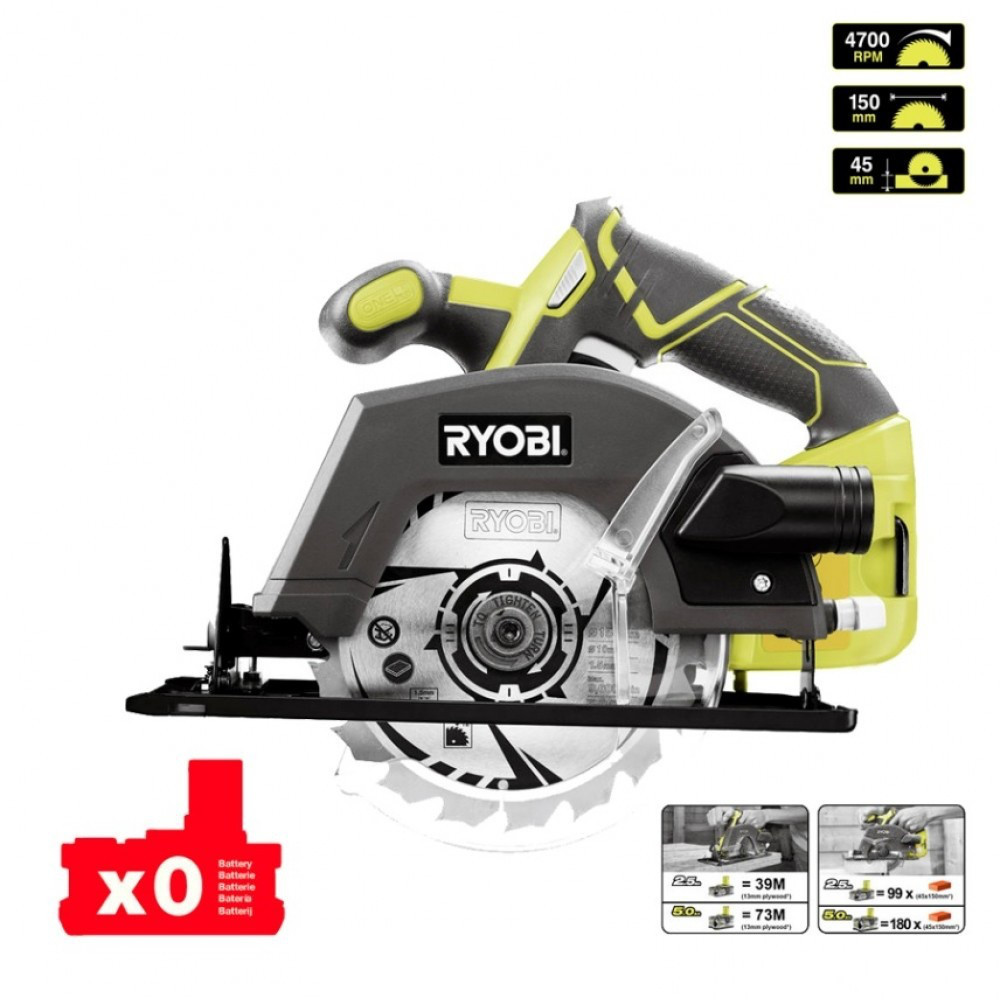 Пила дискова акумуляторна RYOBI R18CSP-0 ONE+, фото 1
