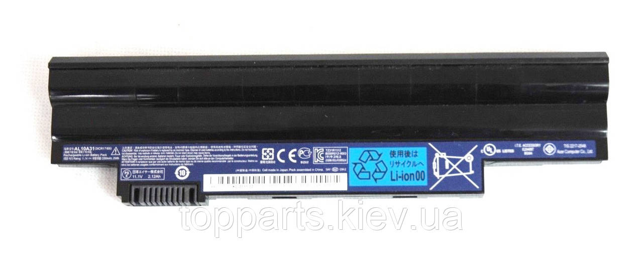 Батарея для ноутбука Acer AL10A31, 2200mAh, 3cell, 11.1V, Li-ion, чорна, ОРИГІНАЛЬНА