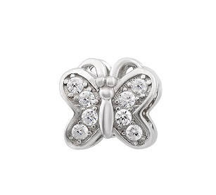 Срібний підвіс з камінням Метелик на браслет
