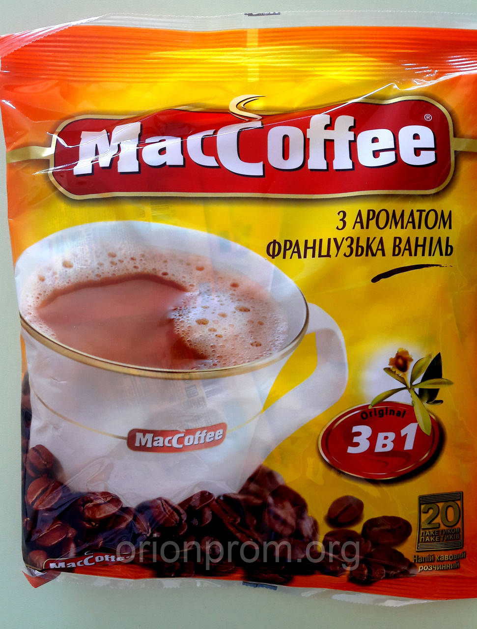 Кофейный напиток Maccoffee 3 в 1 французская ваниль 20 пакетов - фото 1 - id-p618235094