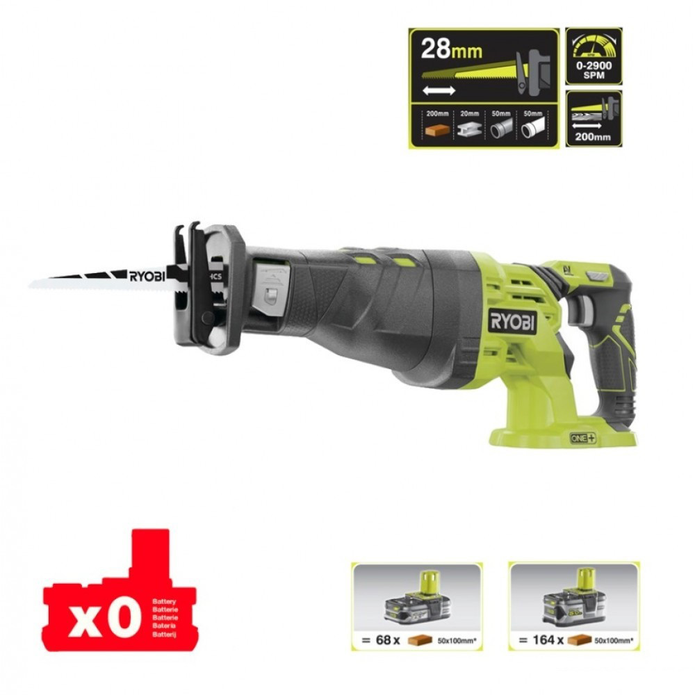 Пила шабельна акумуляторна RYOBI R18RS-0 ONE+, фото 1