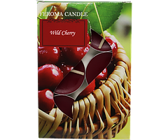 Набір із 6 шт чайних свічок TM Feroma Candle. Запах Wild Cherry