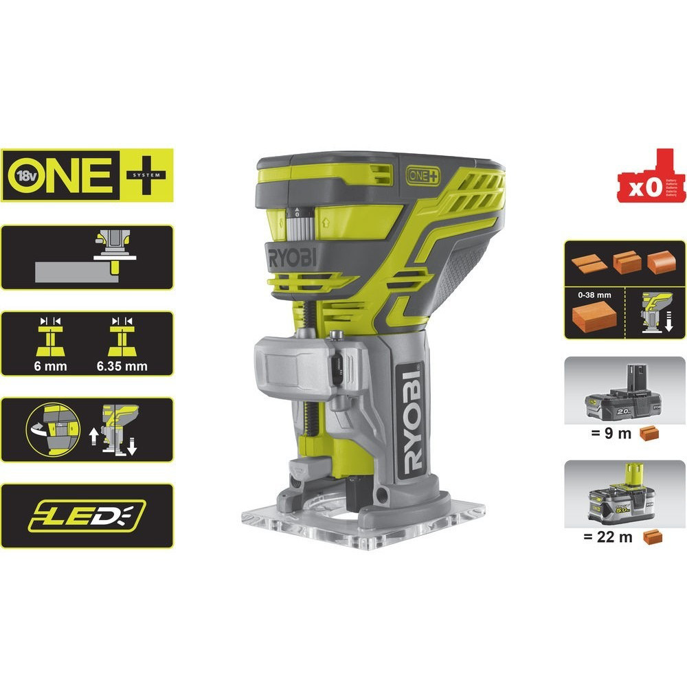 Фрезер кромковий акумуляторний RYOBI R18TR-0 ONE+