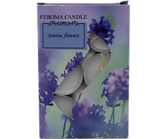 Набір із 6 шт чайних свічок TM Feroma Candle. Запах Sunrise Flowers