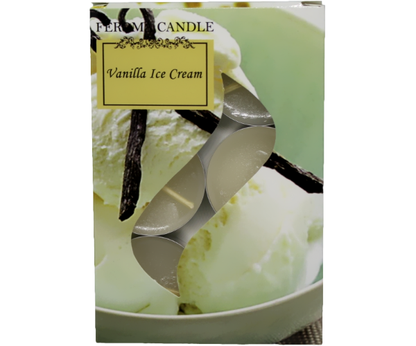 Набір із 6 шт чайних свічок TM Feroma Candle. Запах Vanilla Ice Cream