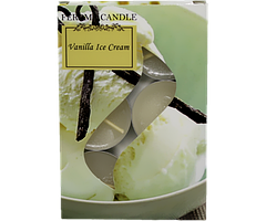 Набір із 6 шт чайних свічок TM Feroma Candle. Запах Vanilla Ice Cream